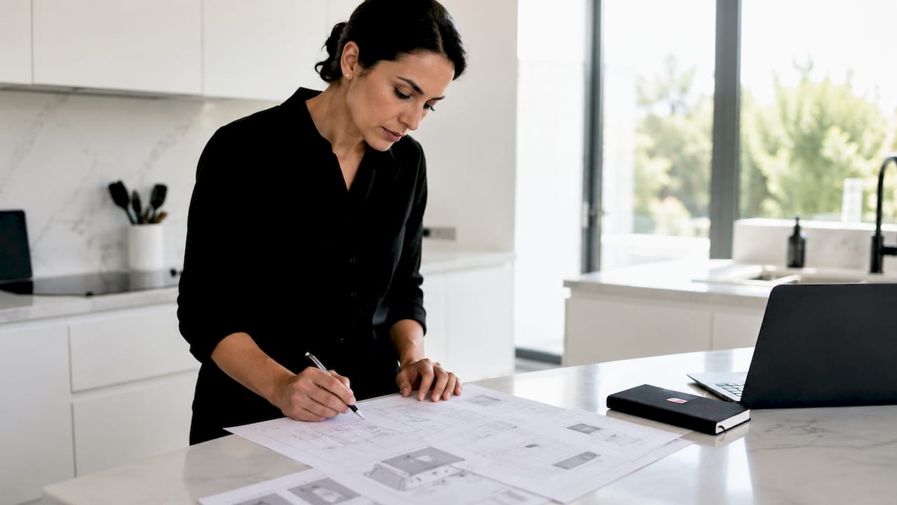 Project manager reviewing sensor integration documents