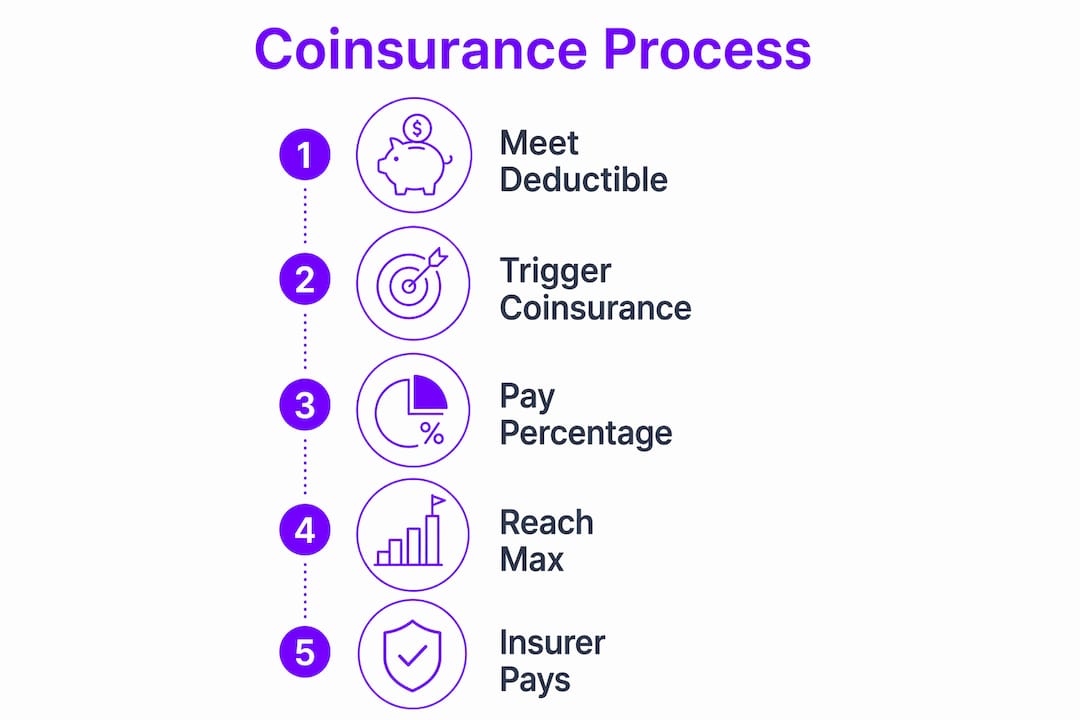 Infographic showing hospitalization coinsurance process steps