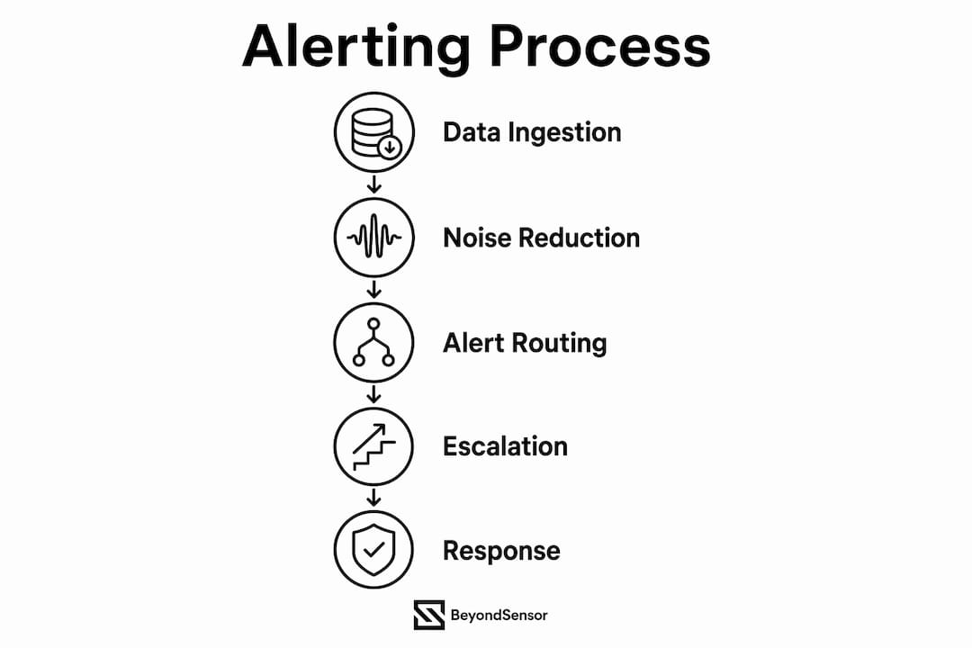 Infographic showing steps in intelligent alerting process