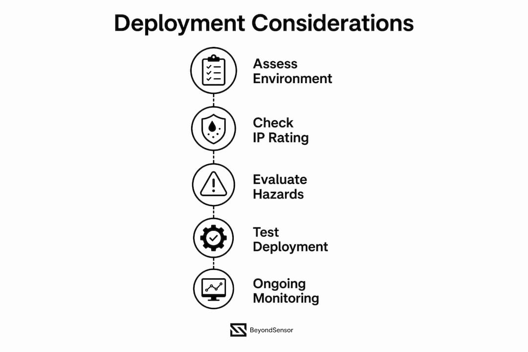Infographic showing sensor deployment considerations