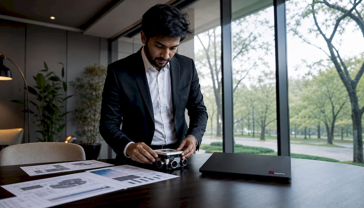 Data scientist analyzing contextual sensing devices