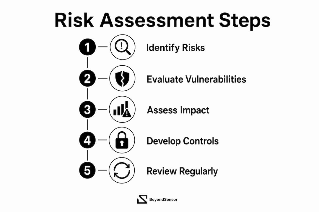Infographic showing security risk assessment steps