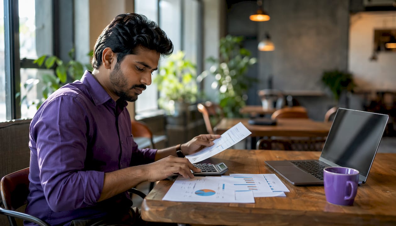 HR professional calculating costs in risk pools