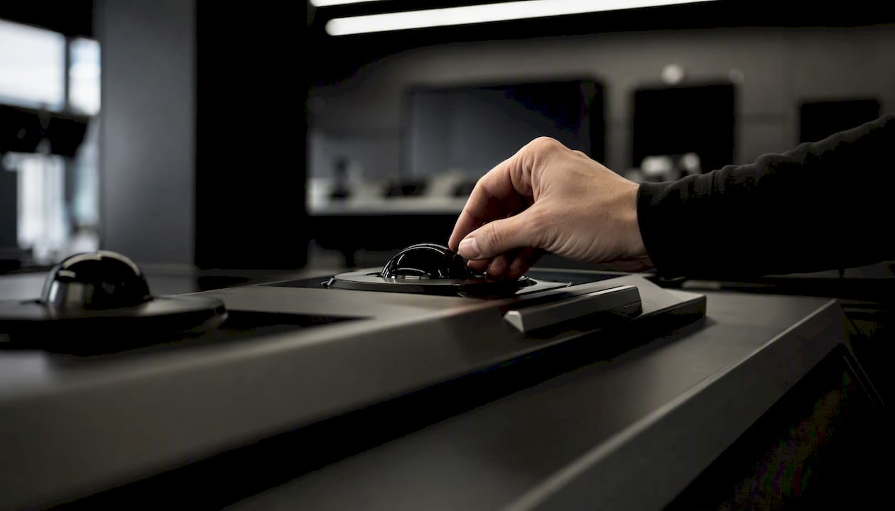 Hand adjusting sensor in security control room
