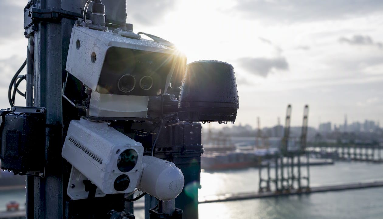 Tropical Singapore port sensor setup