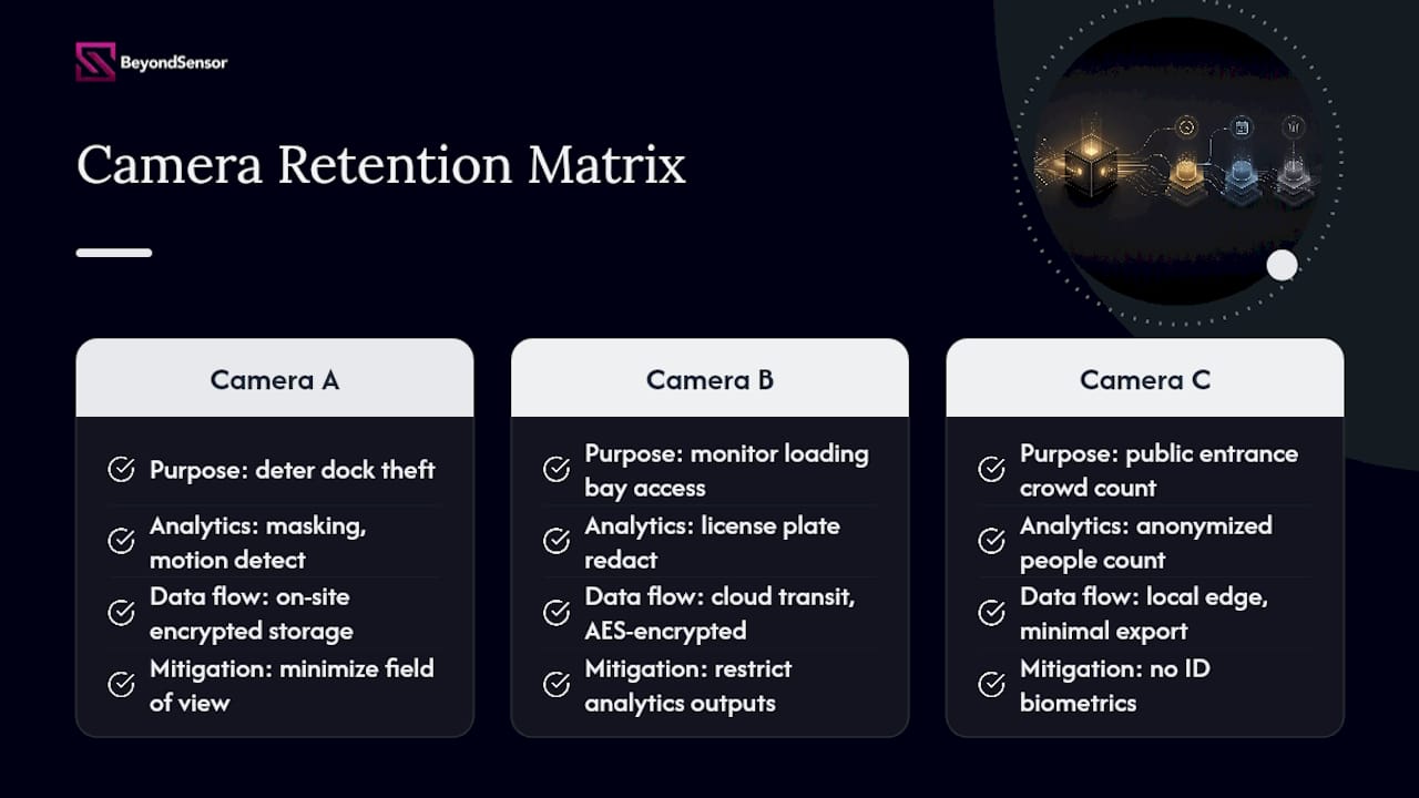 Surveillance DPIA data flow and retention matrix