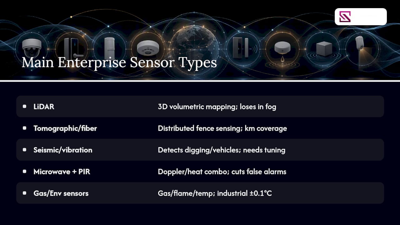 What Are the Main Security Sensor Types for Enterprise Deployments? — overview diagram