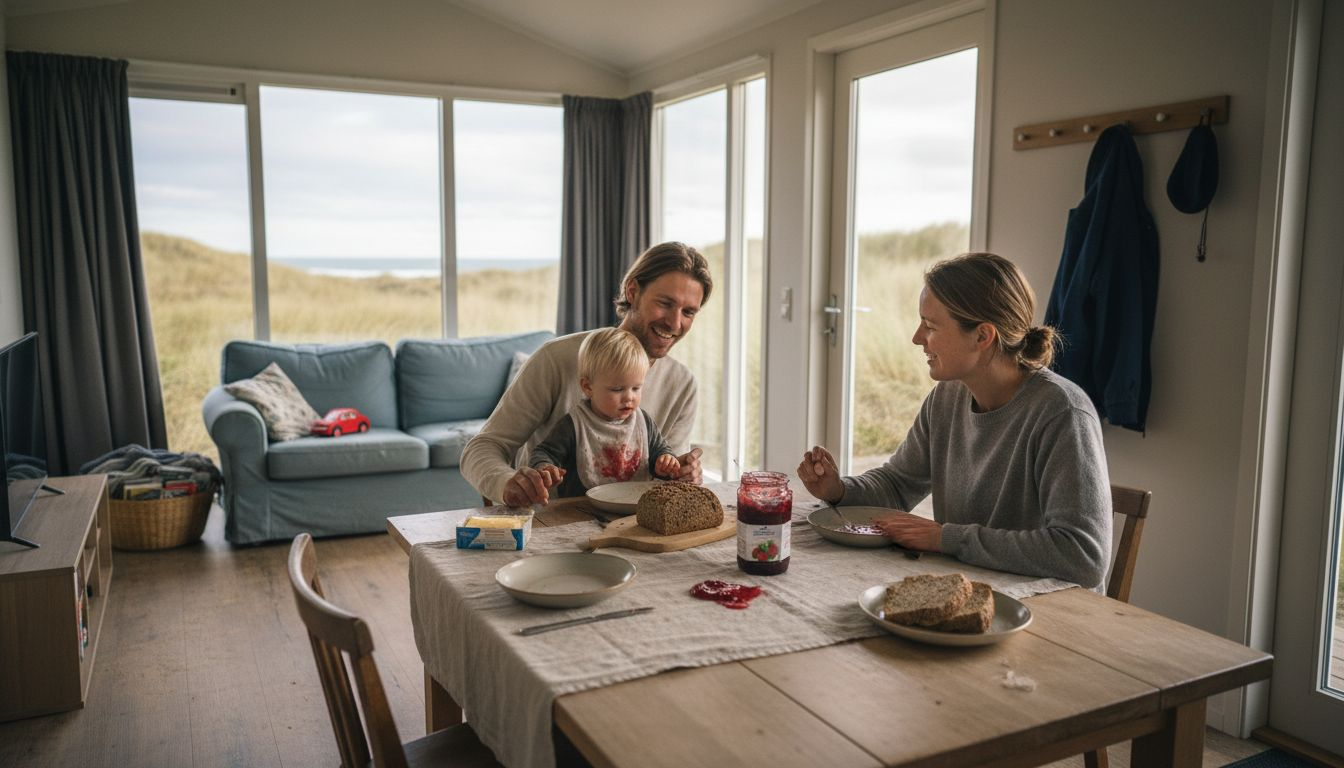 Samen genieten van een gezellige maaltijd in een knus huisje midden in de natuur.