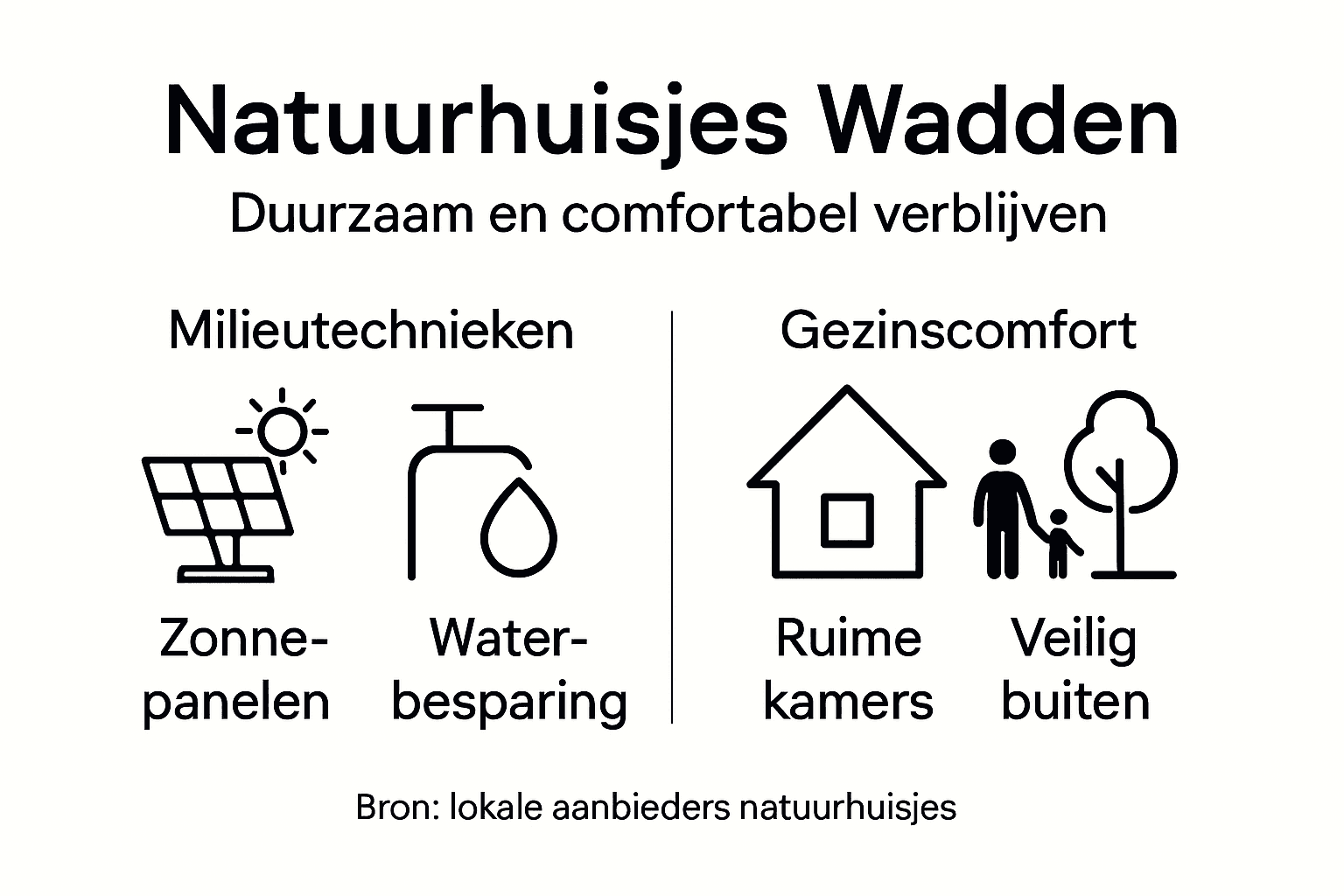 Infographic: duurzaamheid en comfort bij natuurhuisjes
