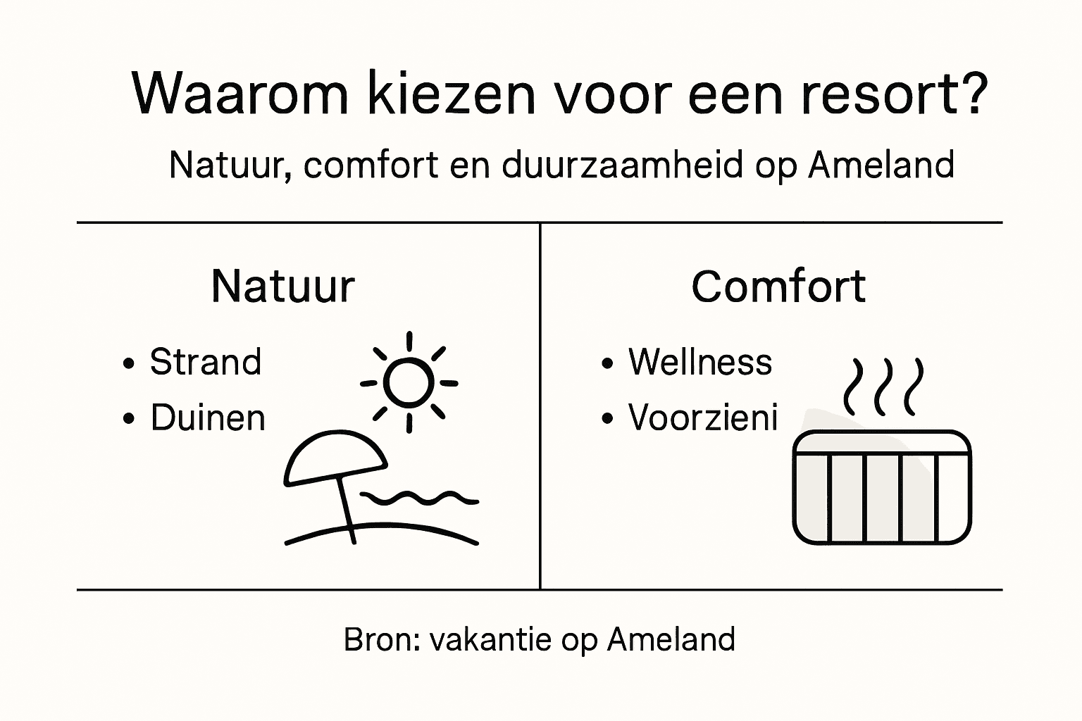 Overzicht van de voordelen van natuur en comfort in ons resort