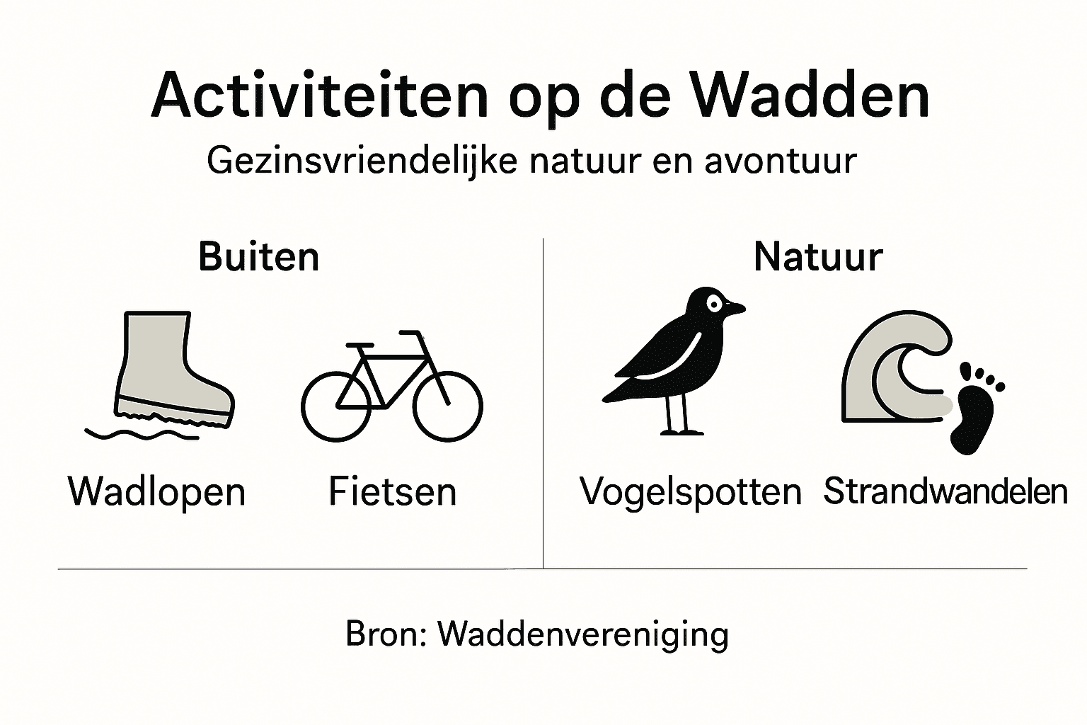 Inspirerende infographic: ontdek de leukste natuuruitjes voor het hele gezin op de Wadden
