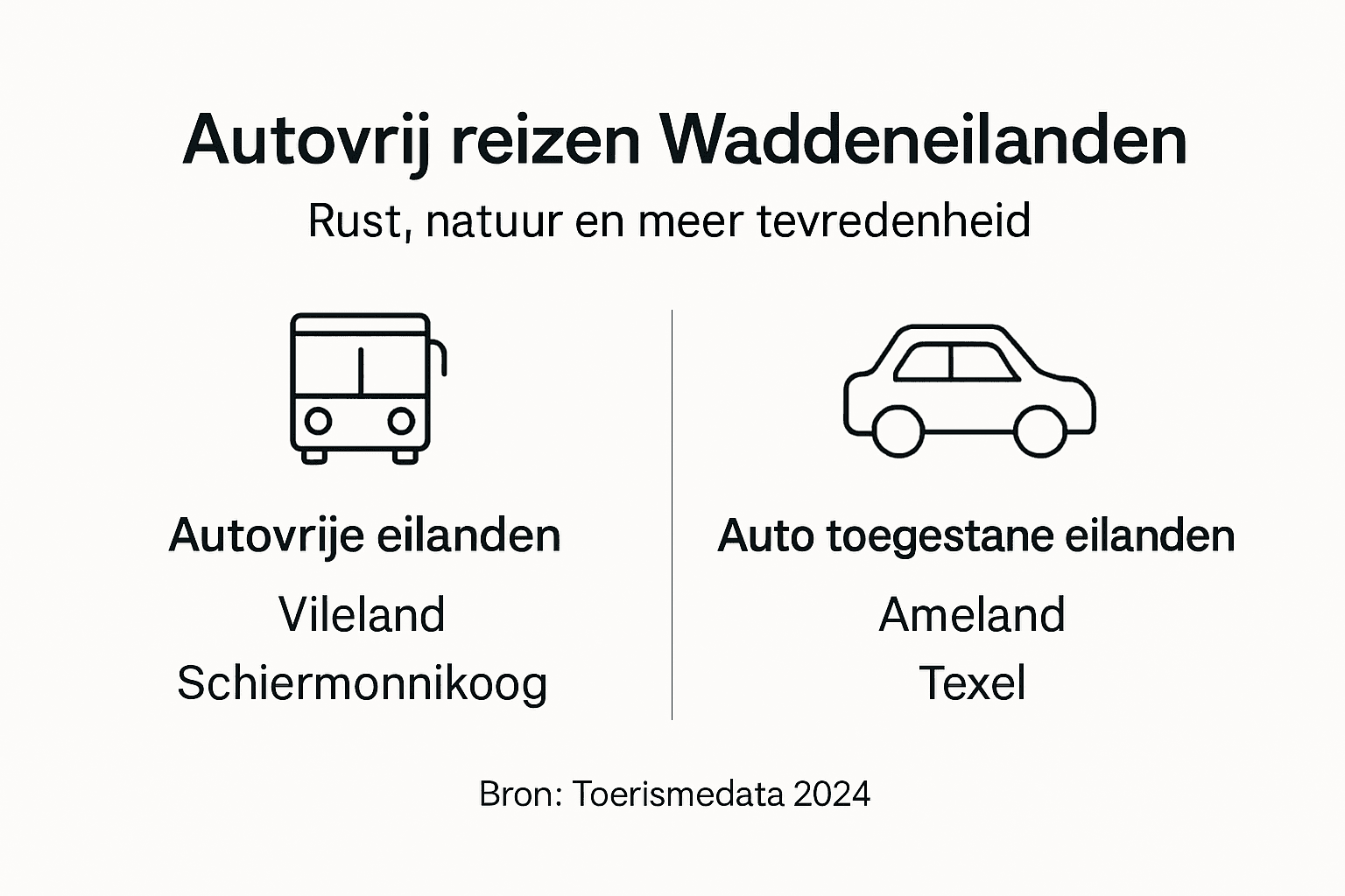 Infographic: Waddeneilanden met of zonder auto – hoe zit het eigenlijk?