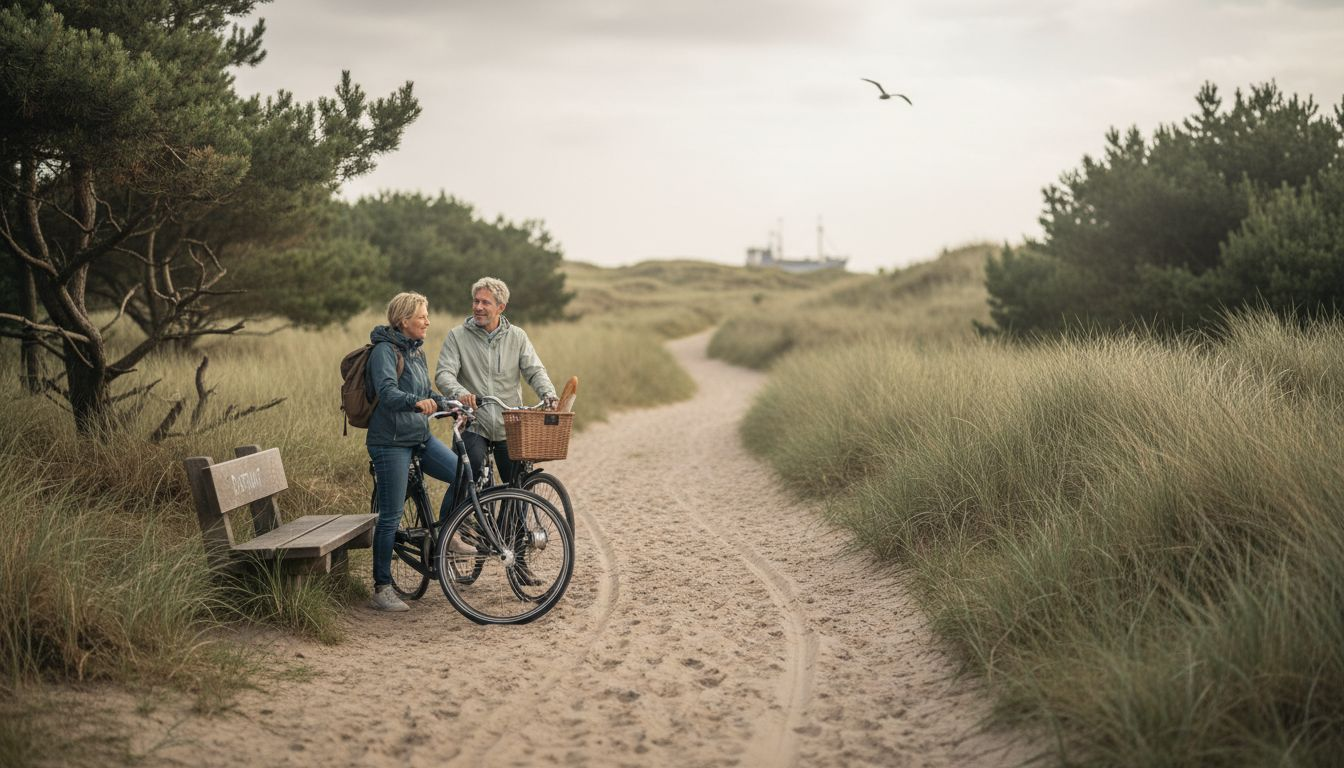 Fietsen door de duinen op een autovrij Waddeneiland
