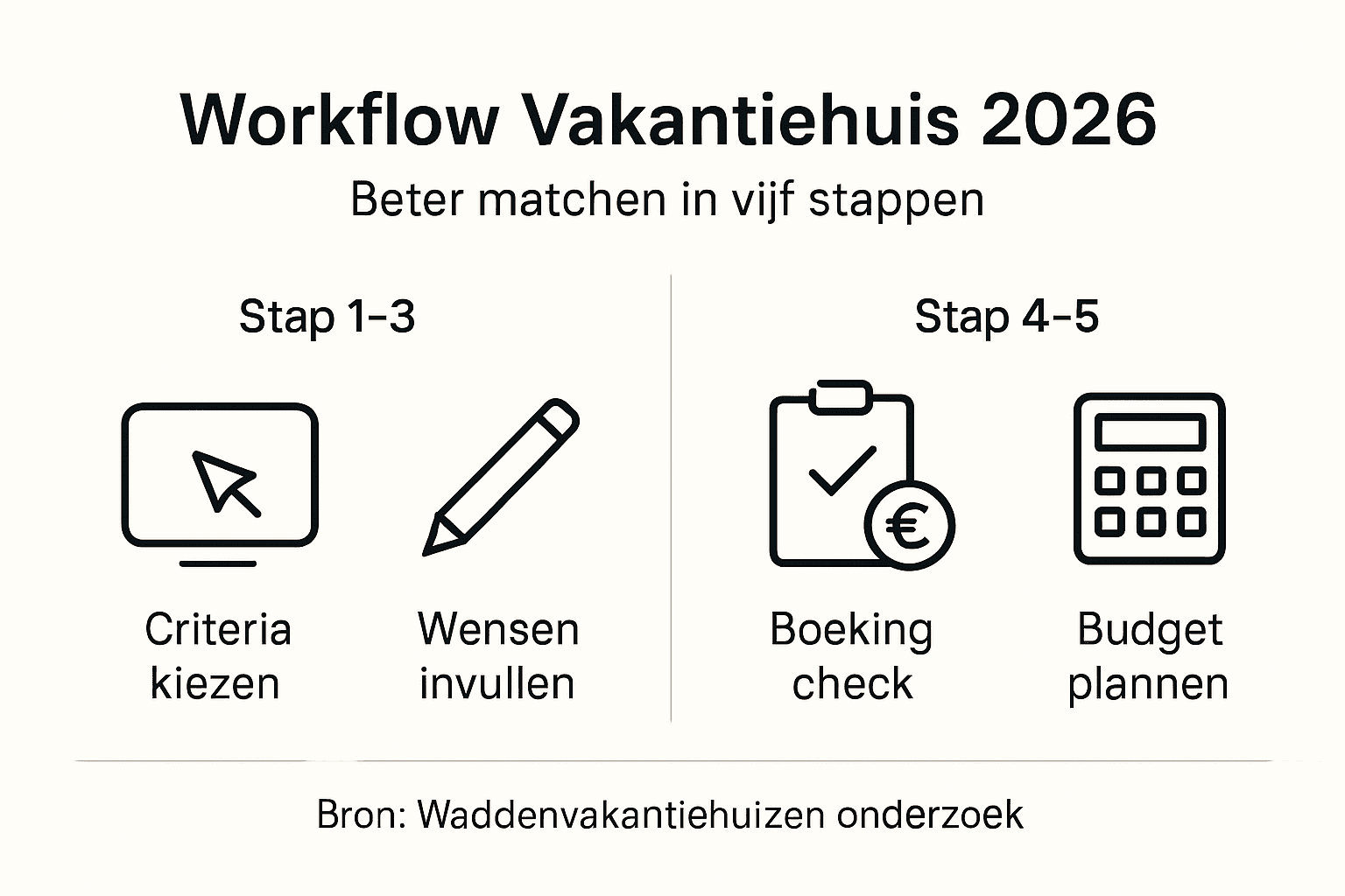 Overzicht: stap-voor-stap een vakantiehuis vinden
