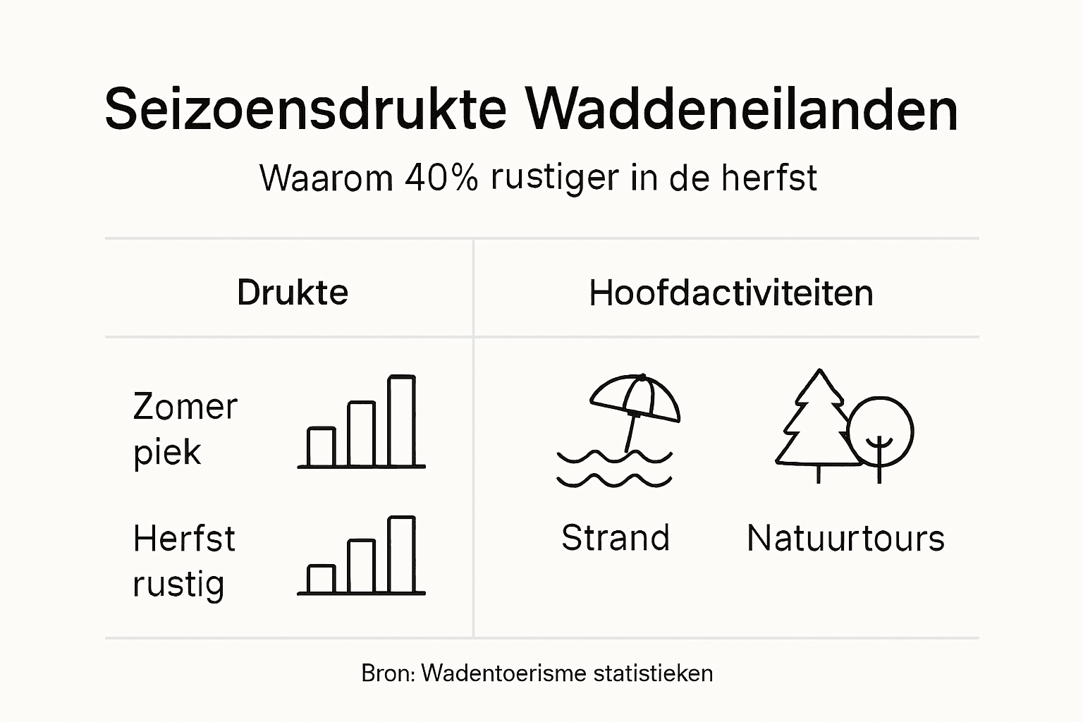 Overzicht van piekperiodes en activiteiten gedurende het jaar