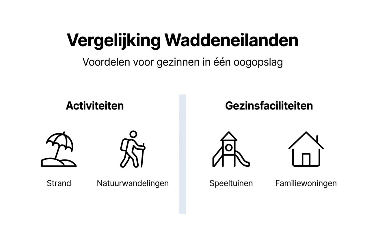 Overzichtelijke infographic: welke Waddeneilanden zijn het leukst voor gezinnen?