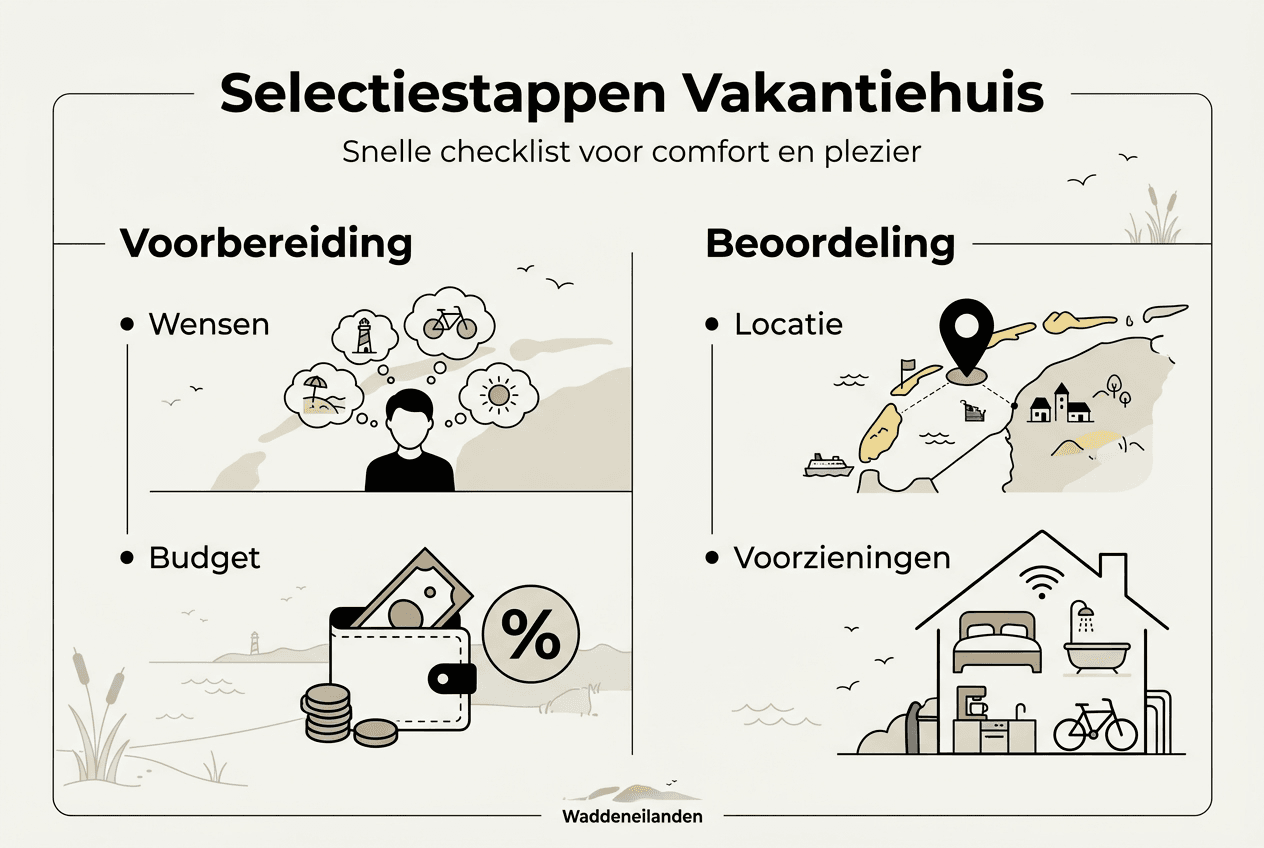 Stappenplan: zo kies je het perfecte vakantiehuis (handige checklist infographic)