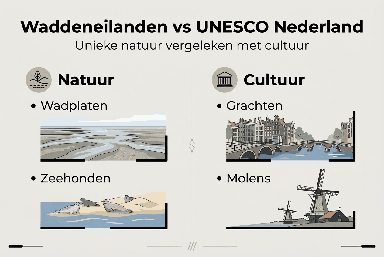 Infographic: de verschillen tussen UNESCO-werelderfgoed op het gebied van natuur en cultuur