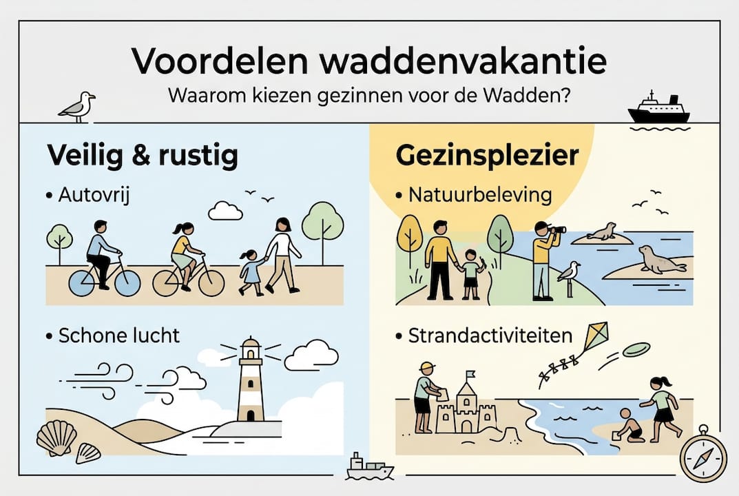 Infographic: De leukste voordelen van een gezinsvakantie op de Wadden