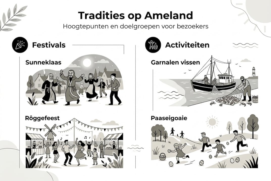 Infographic: typische tradities en activiteiten op Ameland