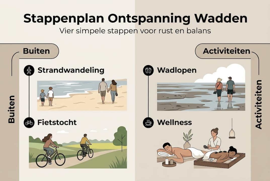 Infographic: vier manieren om helemaal tot rust te komen op de Wadden
