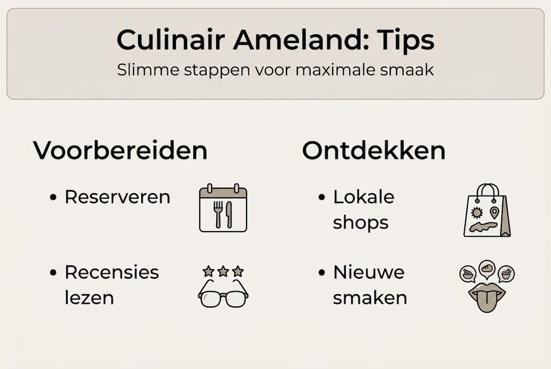 Overzicht: culinaire route op Ameland stap voor stap