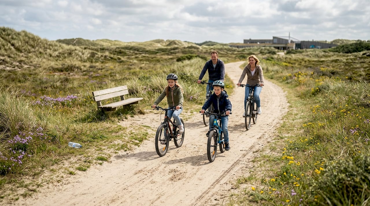 Samen met het gezin fietsen door de duinen van Texel: een heerlijke manier om de natuur te ontdekken en quality time te beleven.