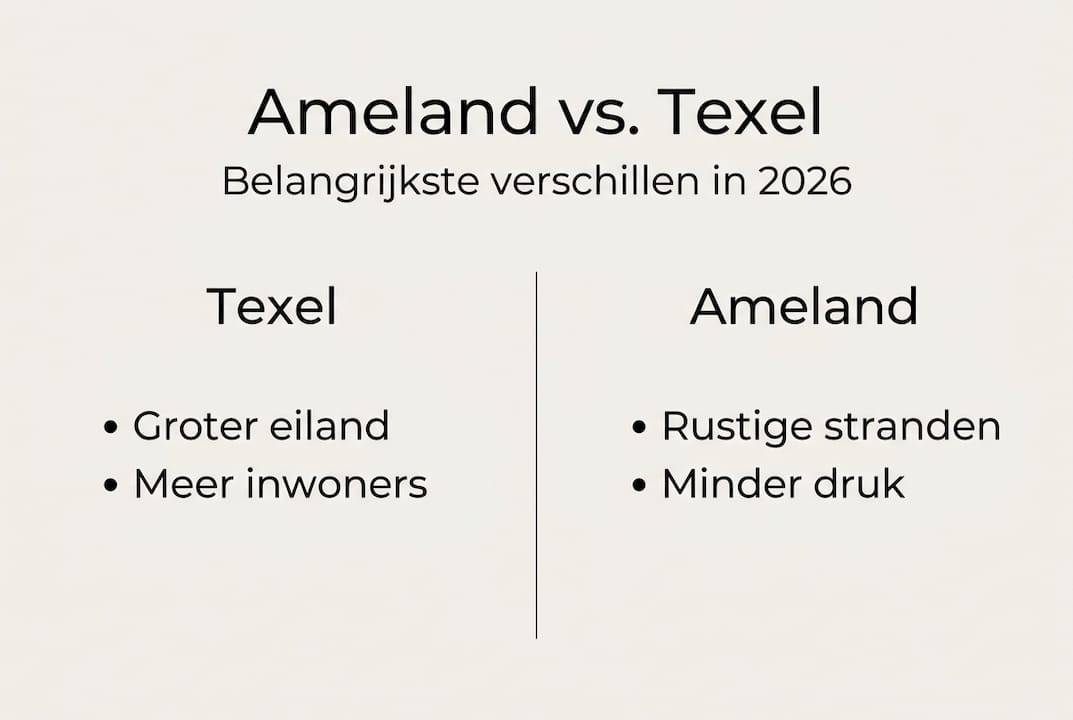Infographic: de verschillen tussen Ameland en Texel op een rij
