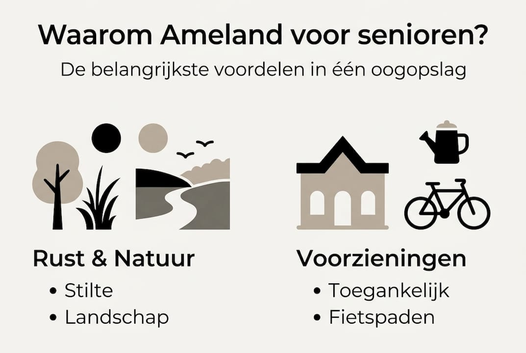 Infographic: waarom Ameland zo aantrekkelijk is voor senioren