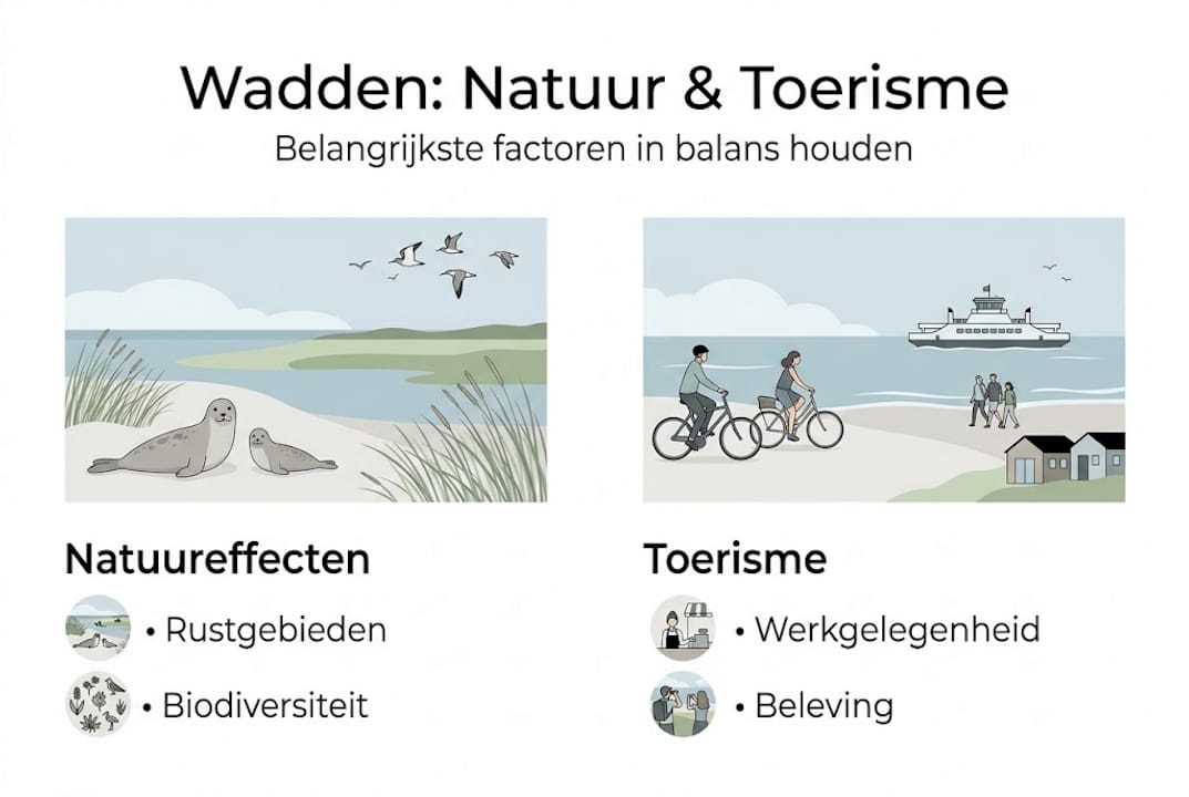 Infographic: Evenwicht tussen natuur en toerisme op de Wadden