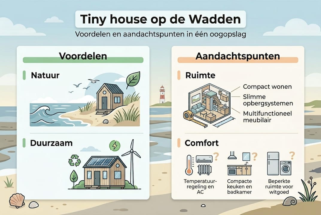 Infographic: de pluspunten en aandachtspunten van een tiny house
