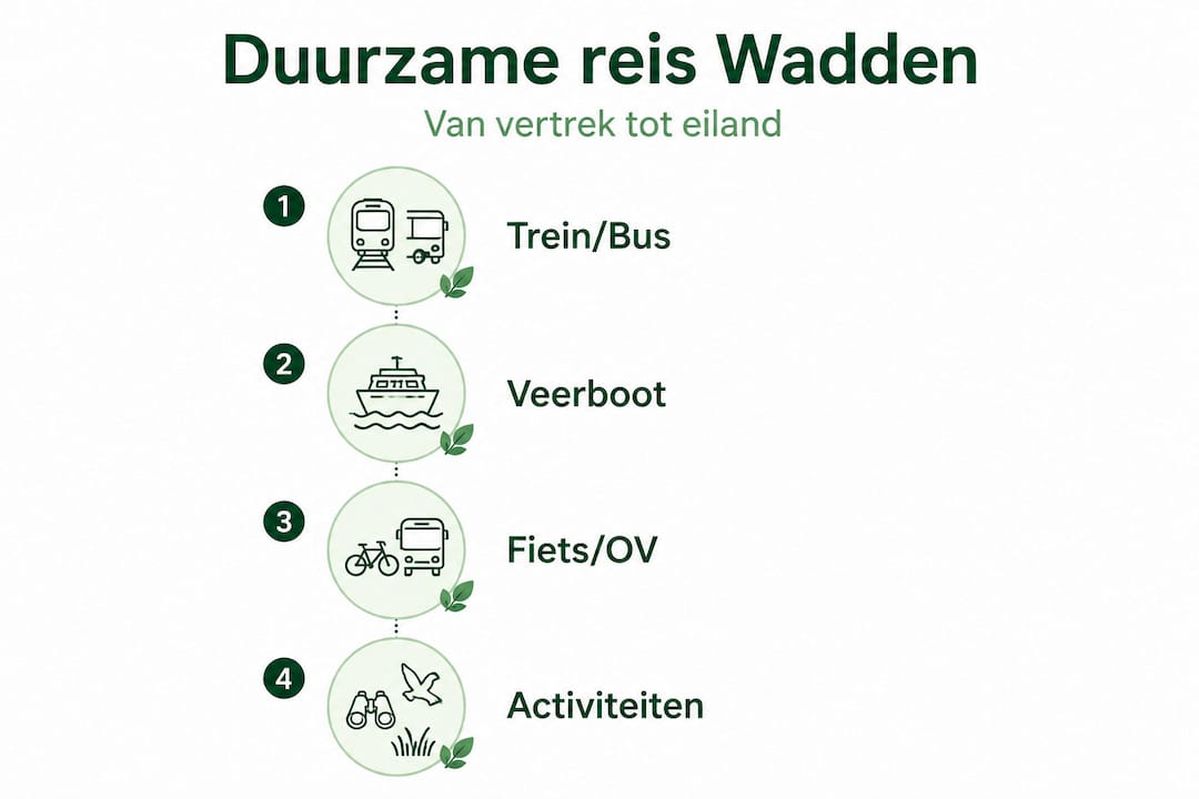 Infographic: zo maak je jouw Waddenreis duurzaam stap voor stap