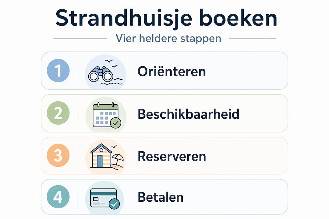 Infographic: zo reserveer je stap voor stap een strandhuisje