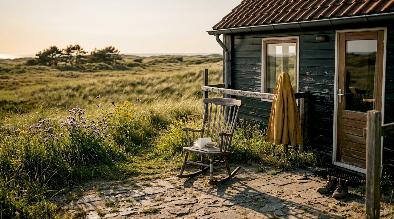Knus huisje midden in de natuur met prachtig uitzicht over de duinen