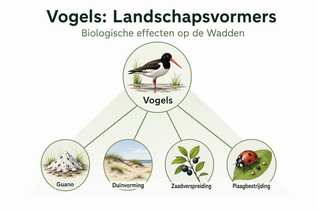 Infographic: hoe vogels het Waddenlandschap vormgeven
