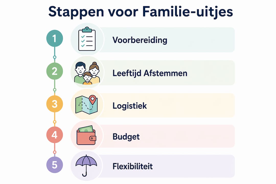 Handige infographic: in vijf stappen samen een geslaagd familie-uitje organiseren