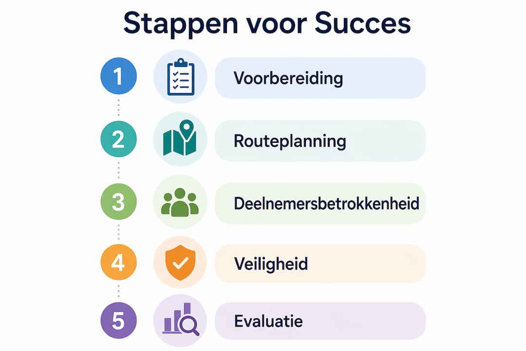 Overzichtelijke infographic met vijf praktische stappen voor het organiseren