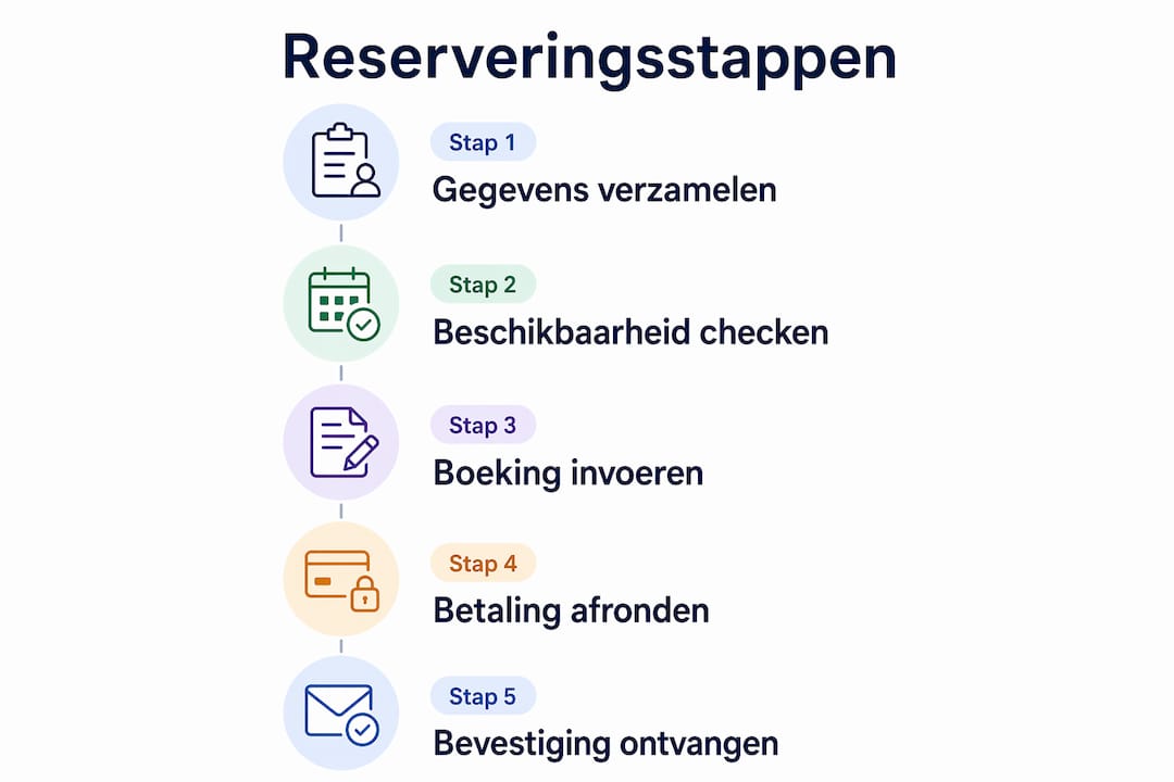 Overzichtelijke infographic met alle stappen van het reserveren