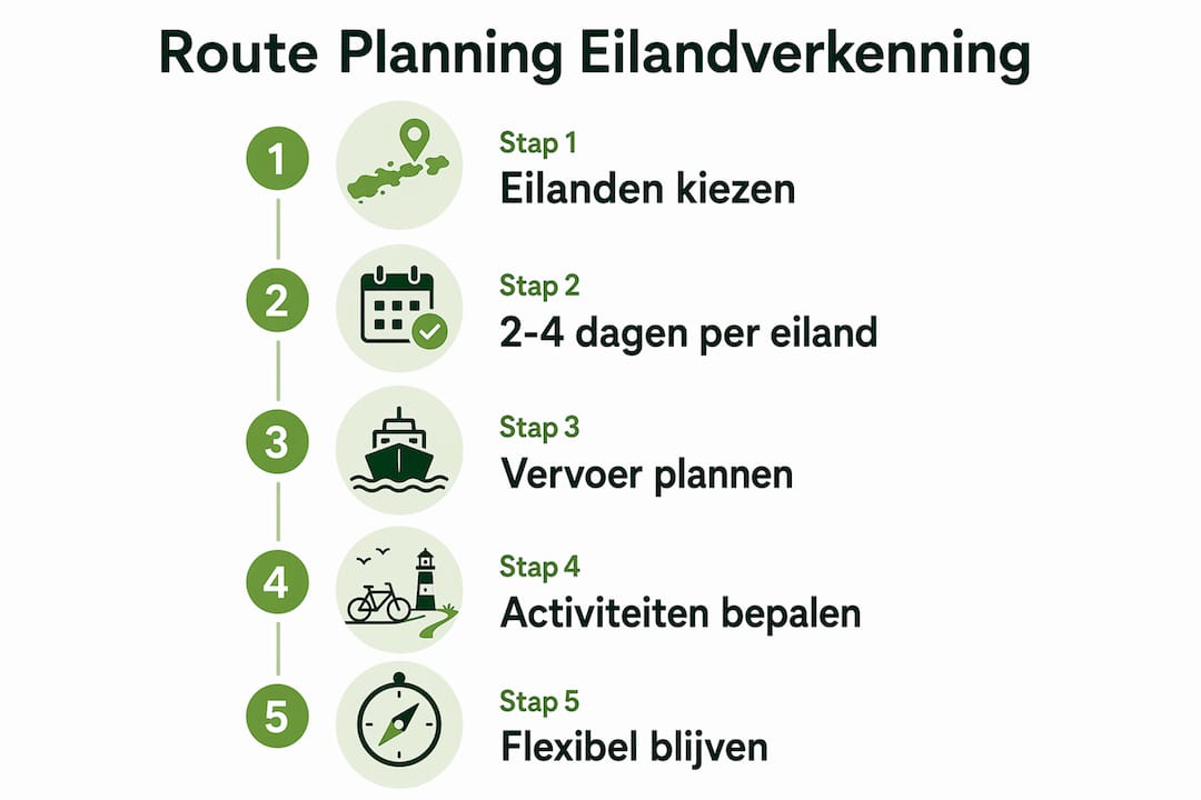 Overzichtelijke infographic: ontdek het eiland stap voor stap