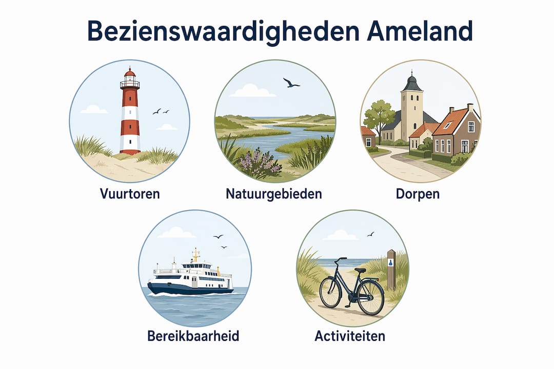 Handige infographic: de mooiste bezienswaardigheden op Ameland in één oogopslag