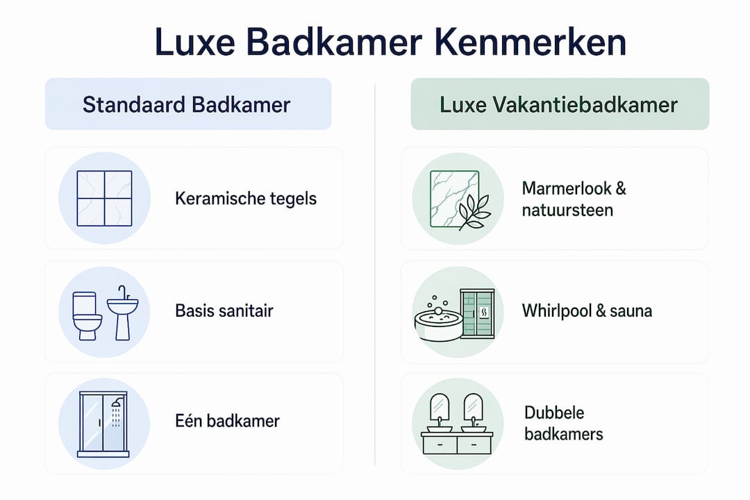 Infographic: de verschillen tussen een standaard en een luxe badkamer op een rij