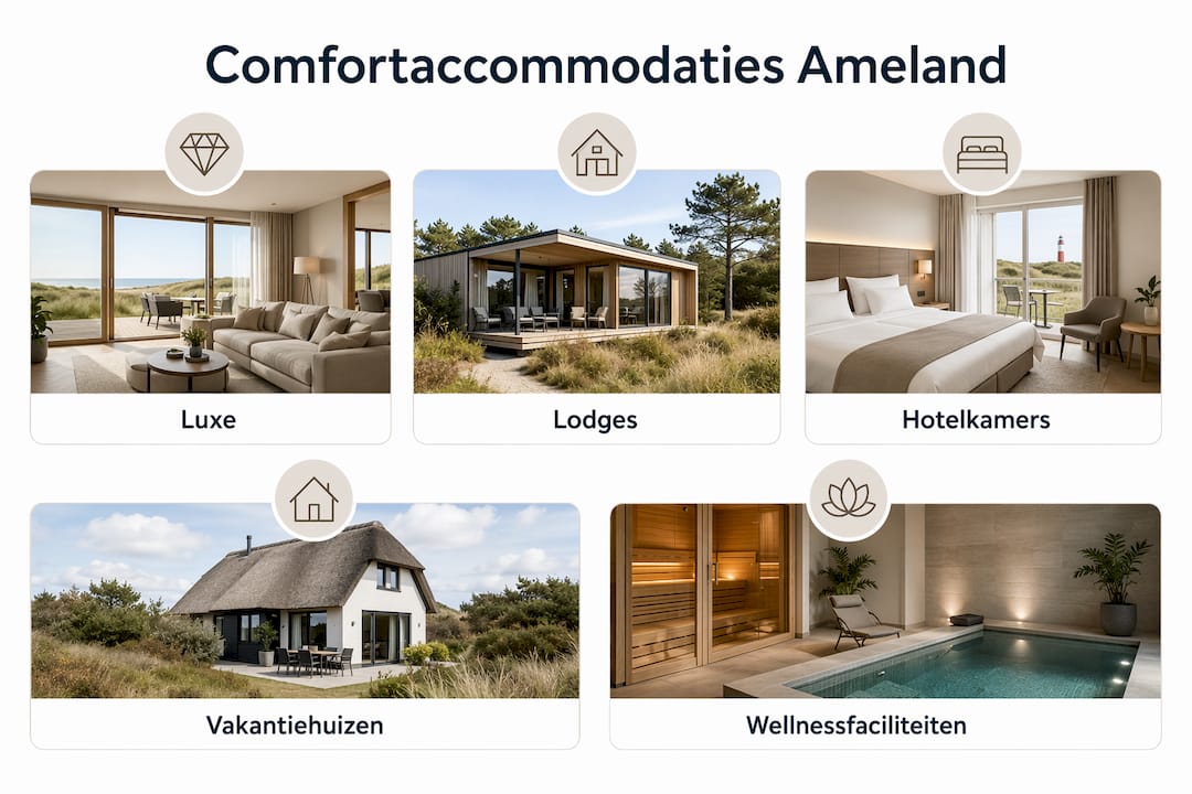 Infographic: De meest comfortabele accommodaties op Ameland in één oogopslag