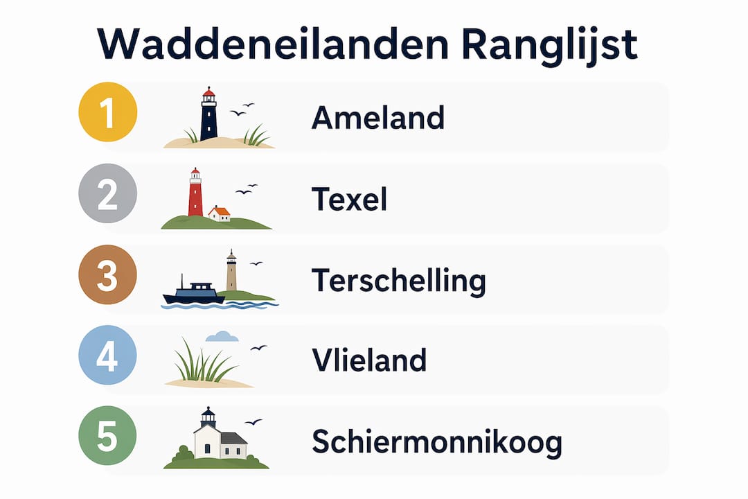 Infographic: de Waddeneilanden in beeld – hoe scoren ze op verschillende kenmerken?