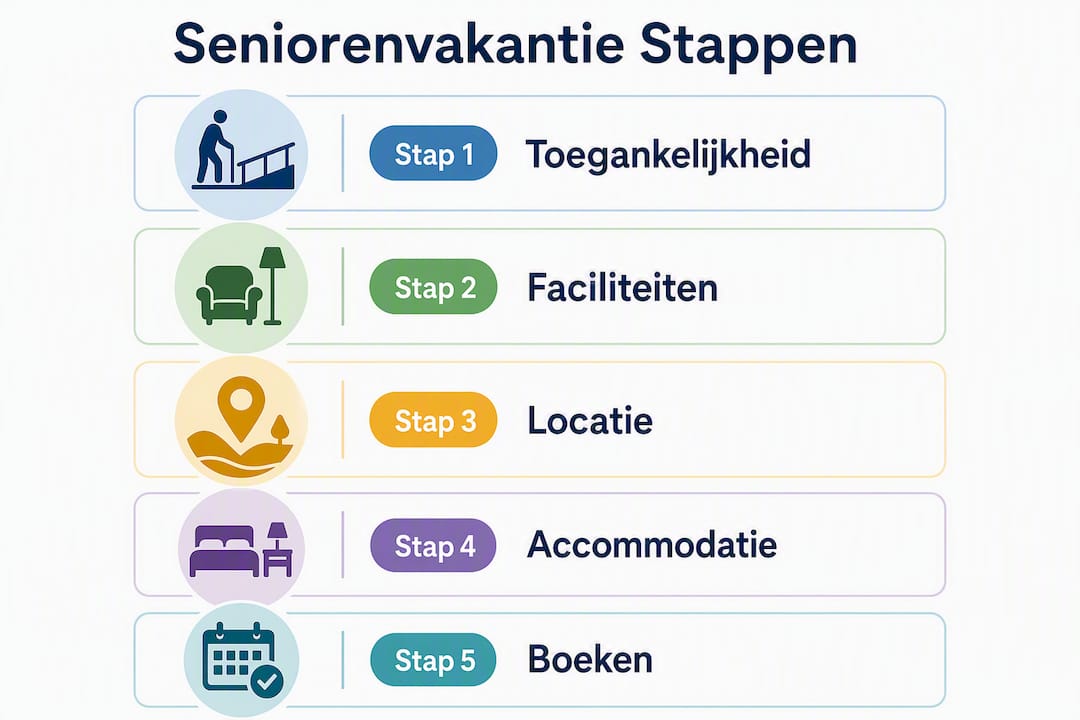 Infographic: in 5 stappen naar de perfecte seniorenvakantie