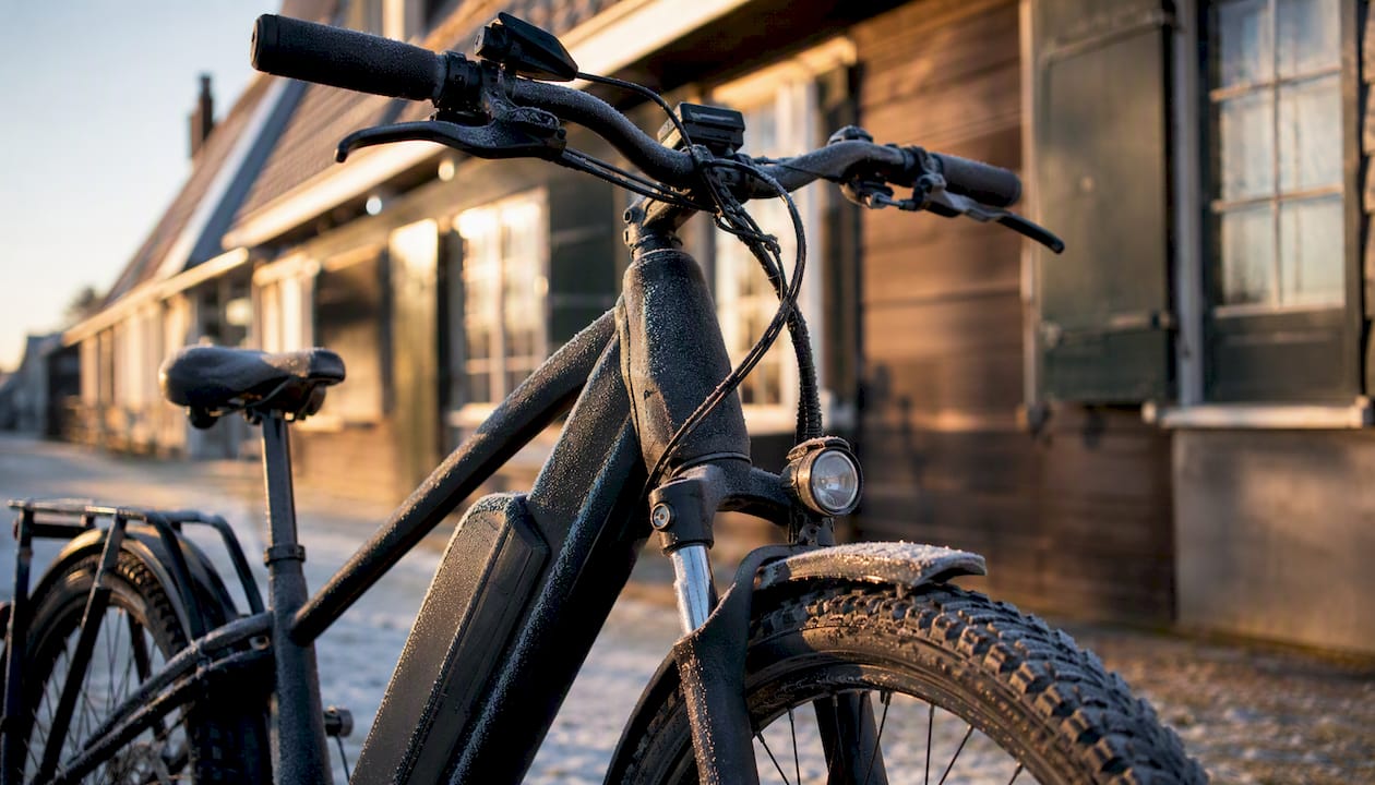 Elektrische fiets voor een verhuurzaak in de winter op Ameland