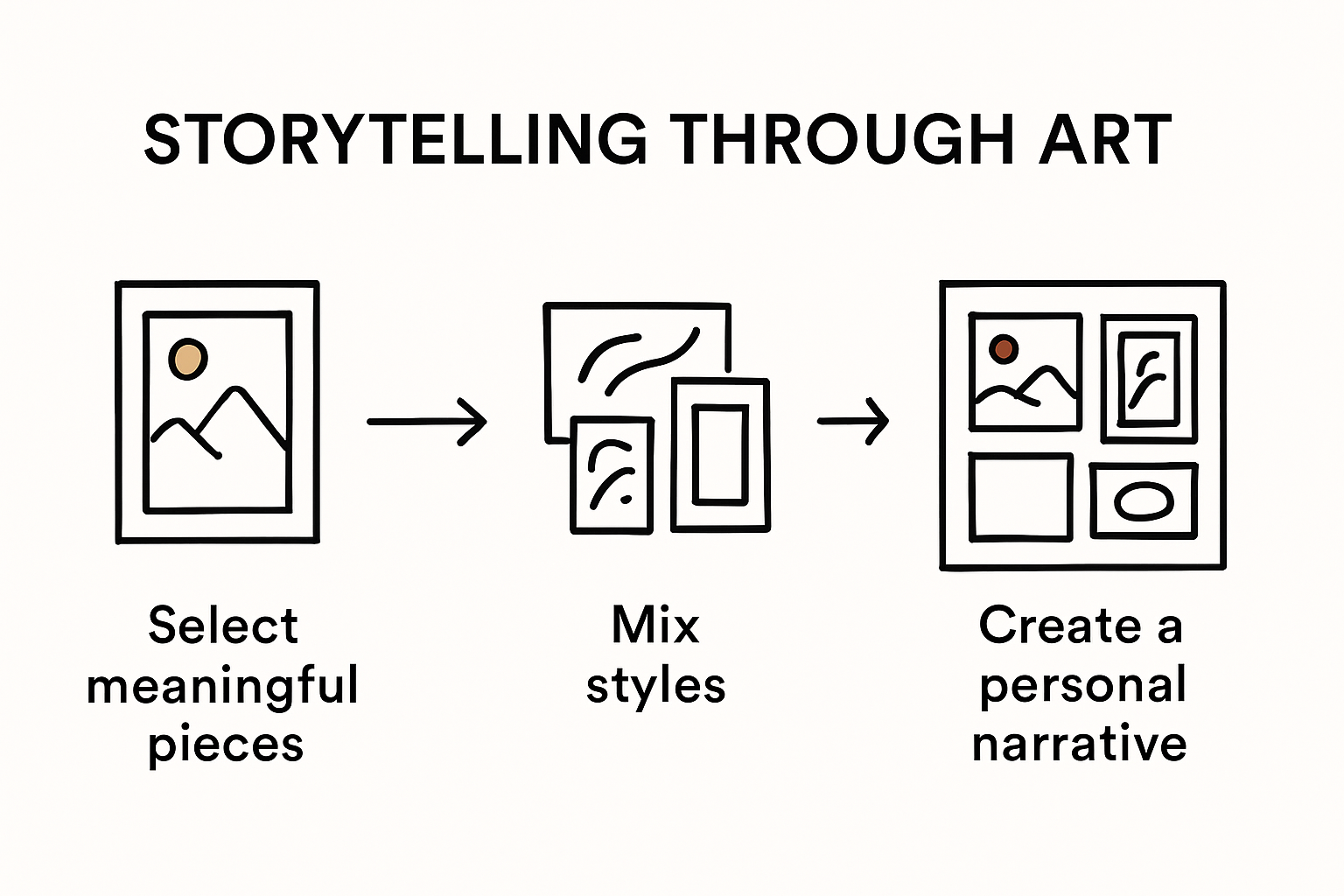 Infographic explaining storytelling in wall art choices