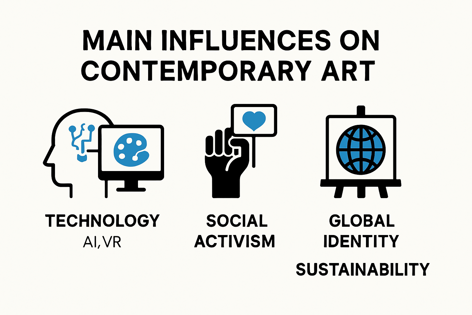 Infographic on contemporary art influences in 2025