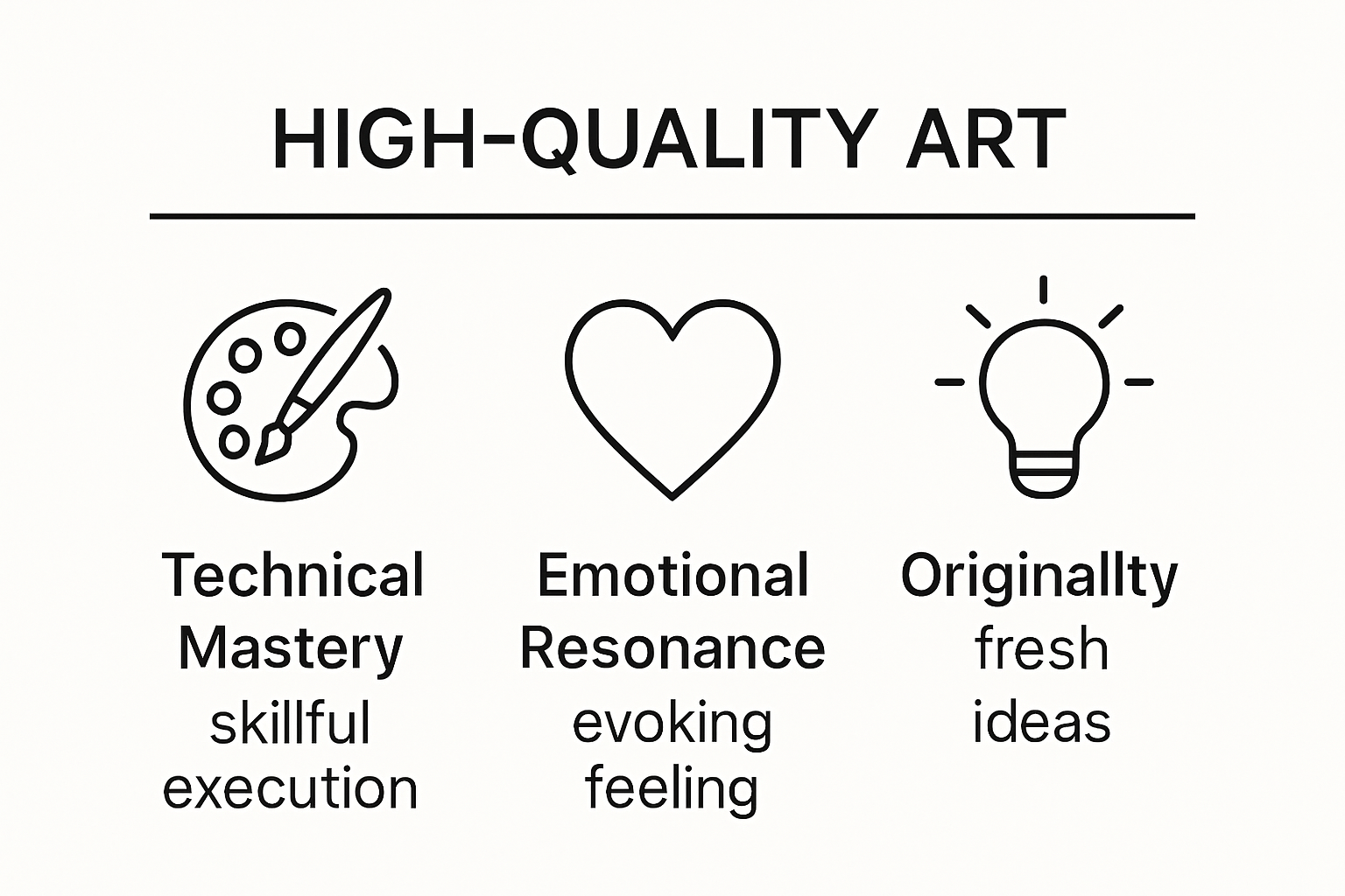 Infographic illustrating what makes art high quality