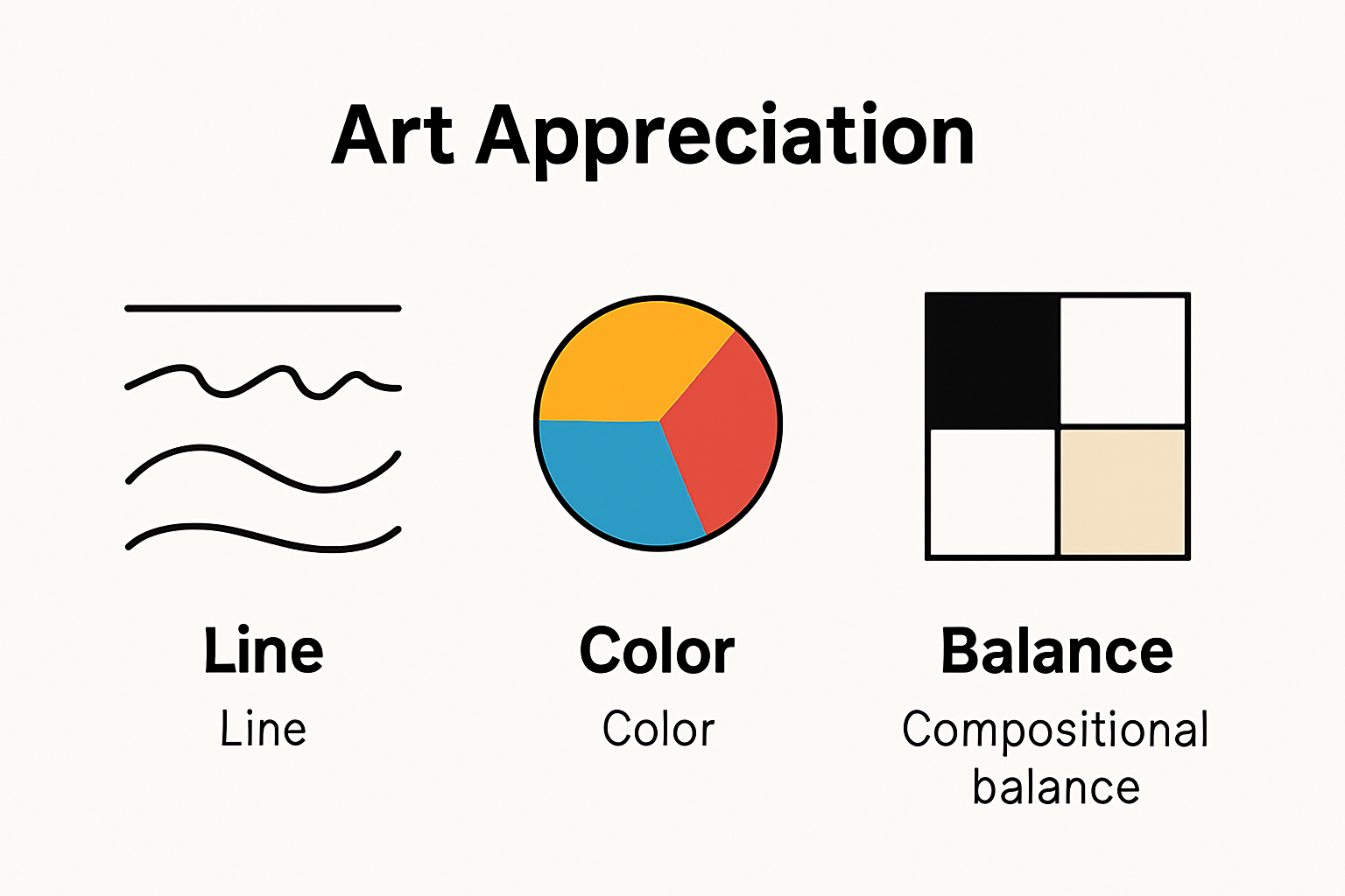 Infographic showing basics of art appreciation elements