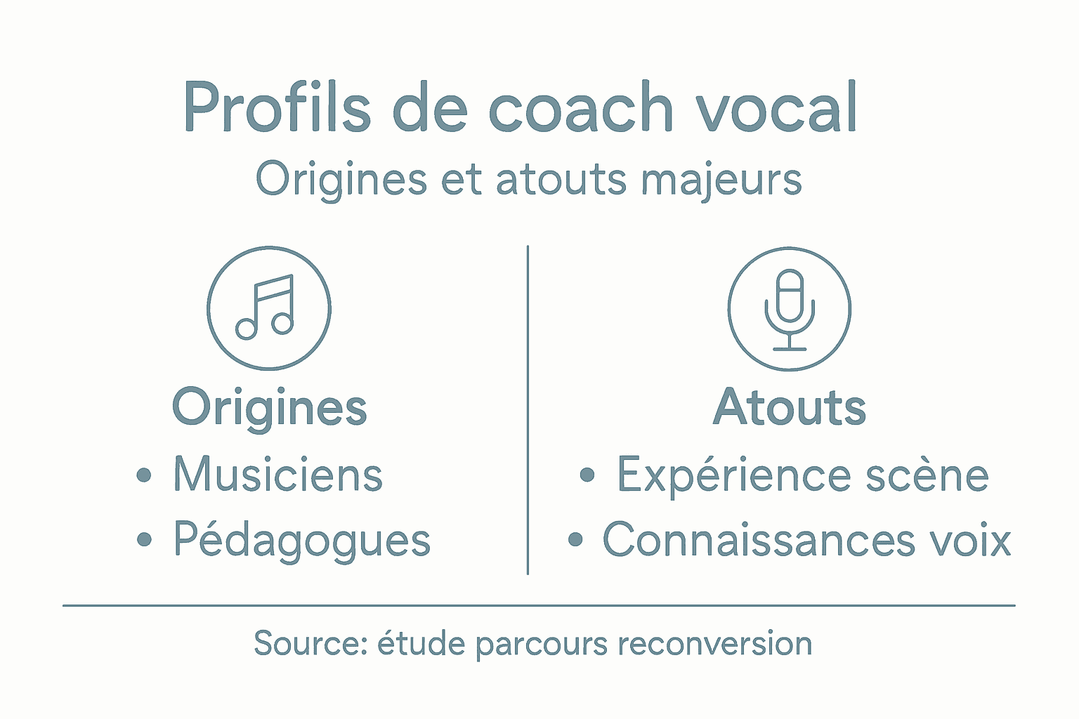 Panorama des profils et parcours de coachs vocaux en un coup d’œil